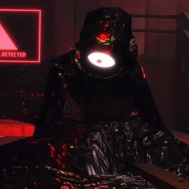 The character Seek from Roblox game 'doors' with an irritated expression